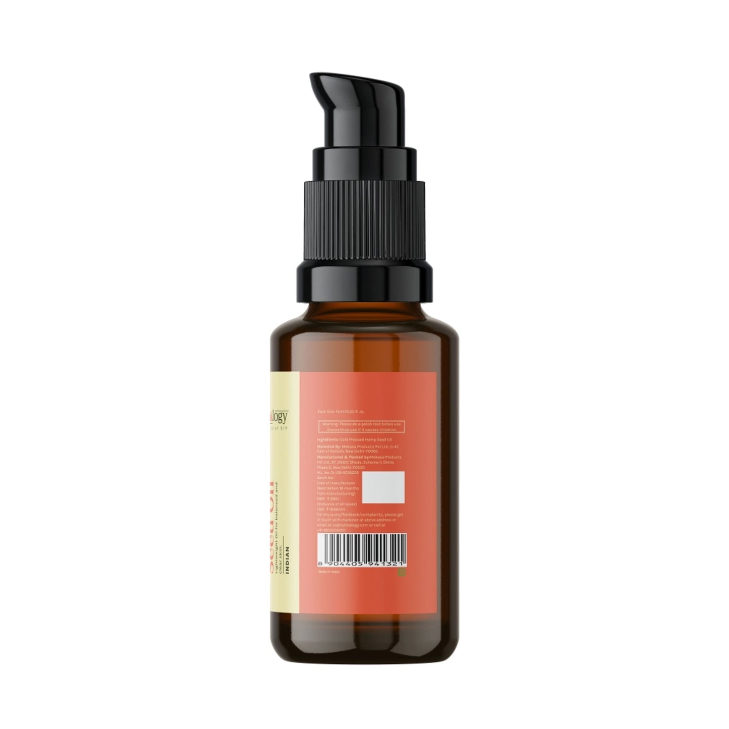 Tattvalogy Hemp Seed Oil - Cold Pressed, Fights Acne & Dandruff, Lightweight for Oily Skin Care