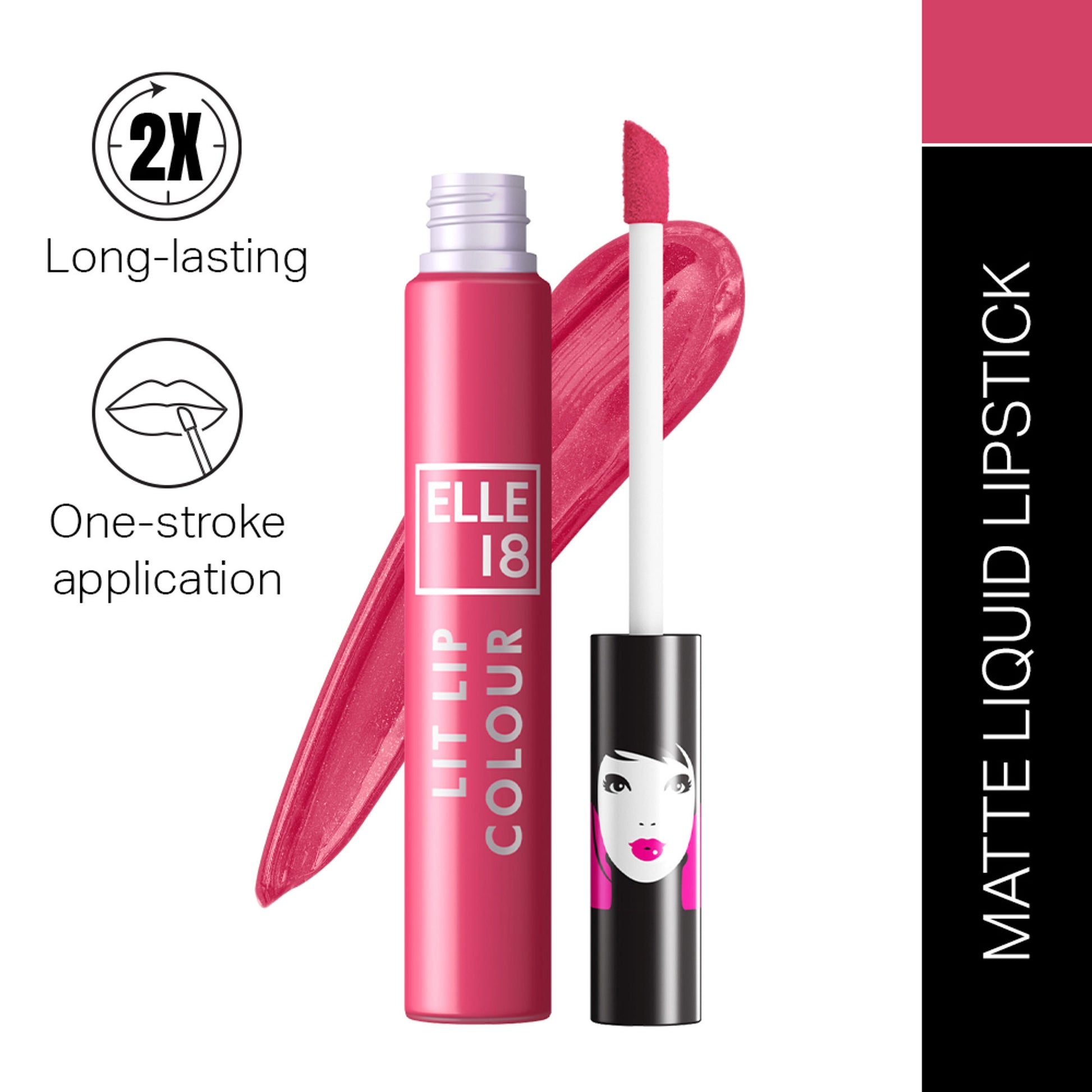 Elle 18 Liquid Lip Color - Warm Fusicia