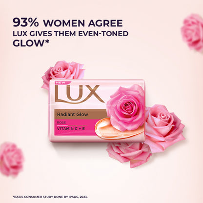 Lux Even-Toned Glow Bathing Soap Infused With Vitamin C & E - Buy 4 Get 1 Free