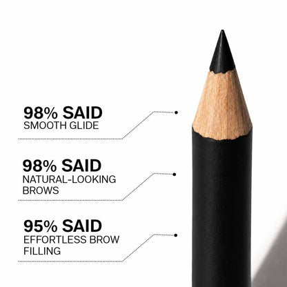 Flicka Rule With Brows Eyebrow Pencil Long Lasting Waterproof & Smudgeproof Buildable Color - Black