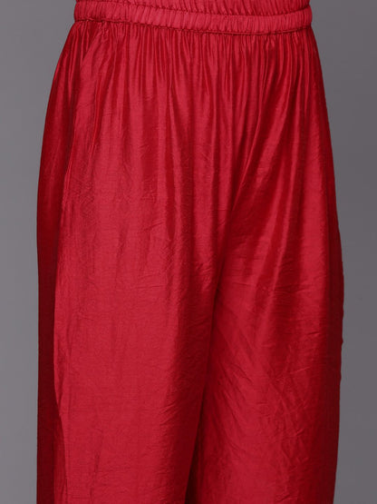 Indyancart VA Women's Leheriya Printed Regular Sequinned Kurta with Trousers & With Dupatta