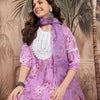 Dhiyona SN Women's Floral Print Thread Work Kurta with Salwar & Dupatta