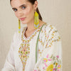 Dhiyona IE Floral Printed V-Neck Pure Cotton Straight Kurta With Trouser & Dupatta