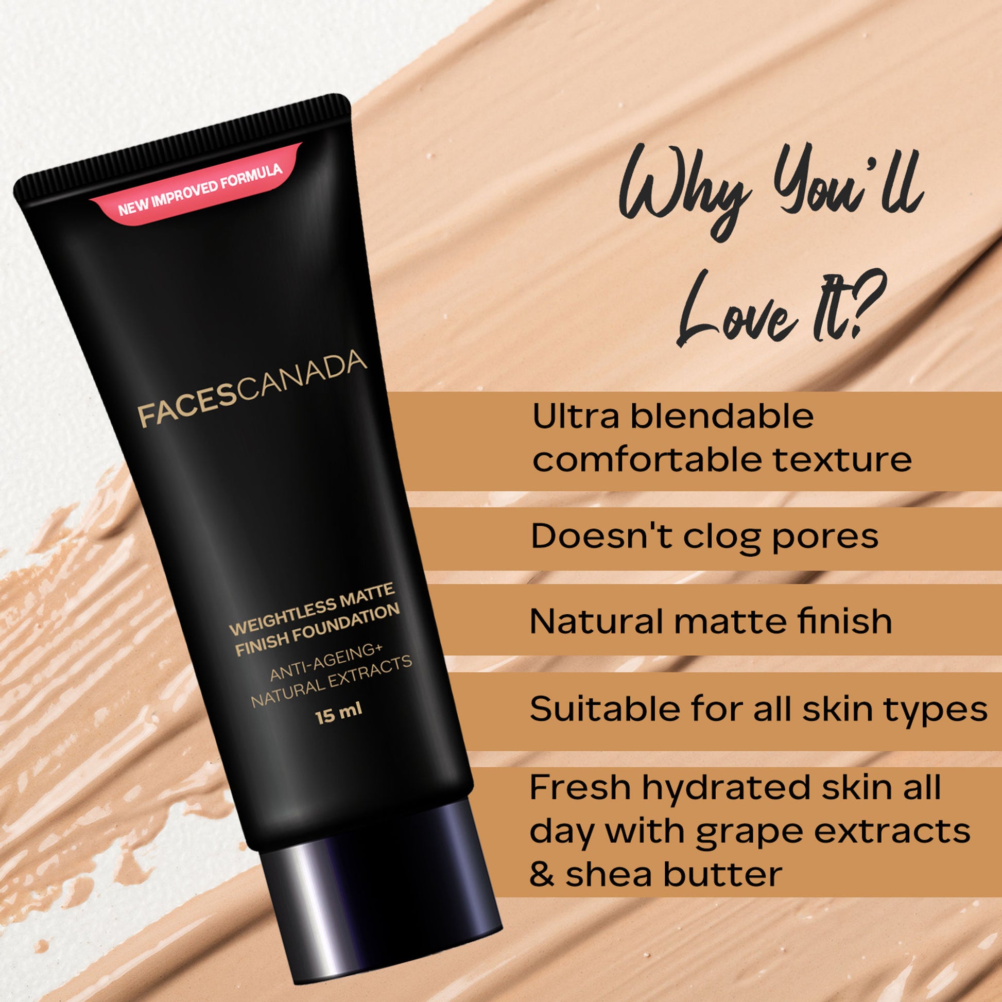 Faces Canada Mini Weightless Matte Finish Foundation - Medium Natural 04