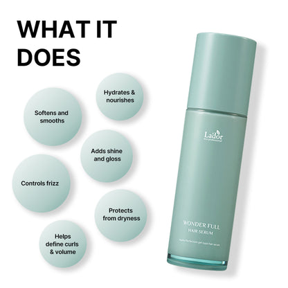La'dor Wonder Full Korean Hair Serum for Dry & Frizzy Hair - Reduces Split Ends & Locks in Moisture