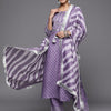Dhiyona VA Women's Purple Bandhani Yoke Design Sequinned Kurta with Trousers & With Dupatta