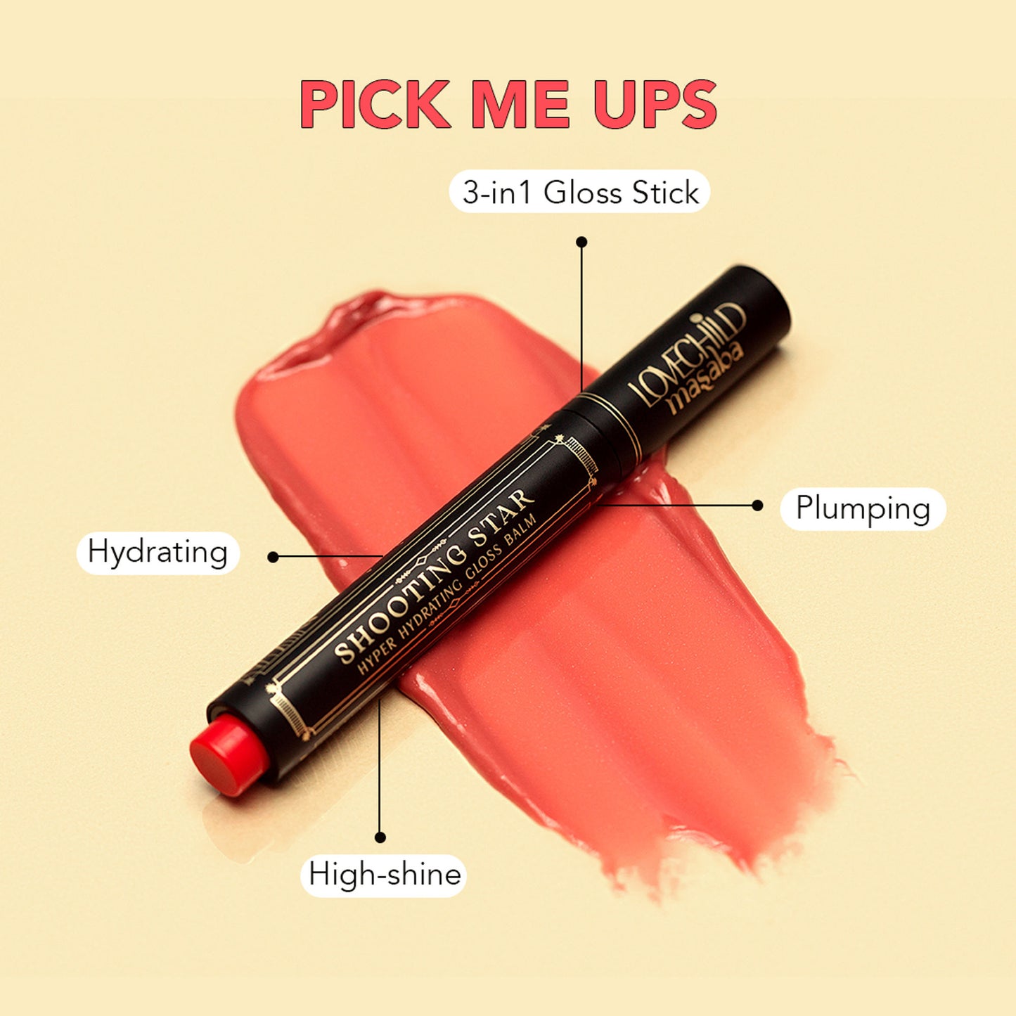 LoveChild Masaba Shooting Star Hyper Hydrating Gloss Balm, Enriched with Peptides, Shea Butter & Jojoba Oil - Moon Walk