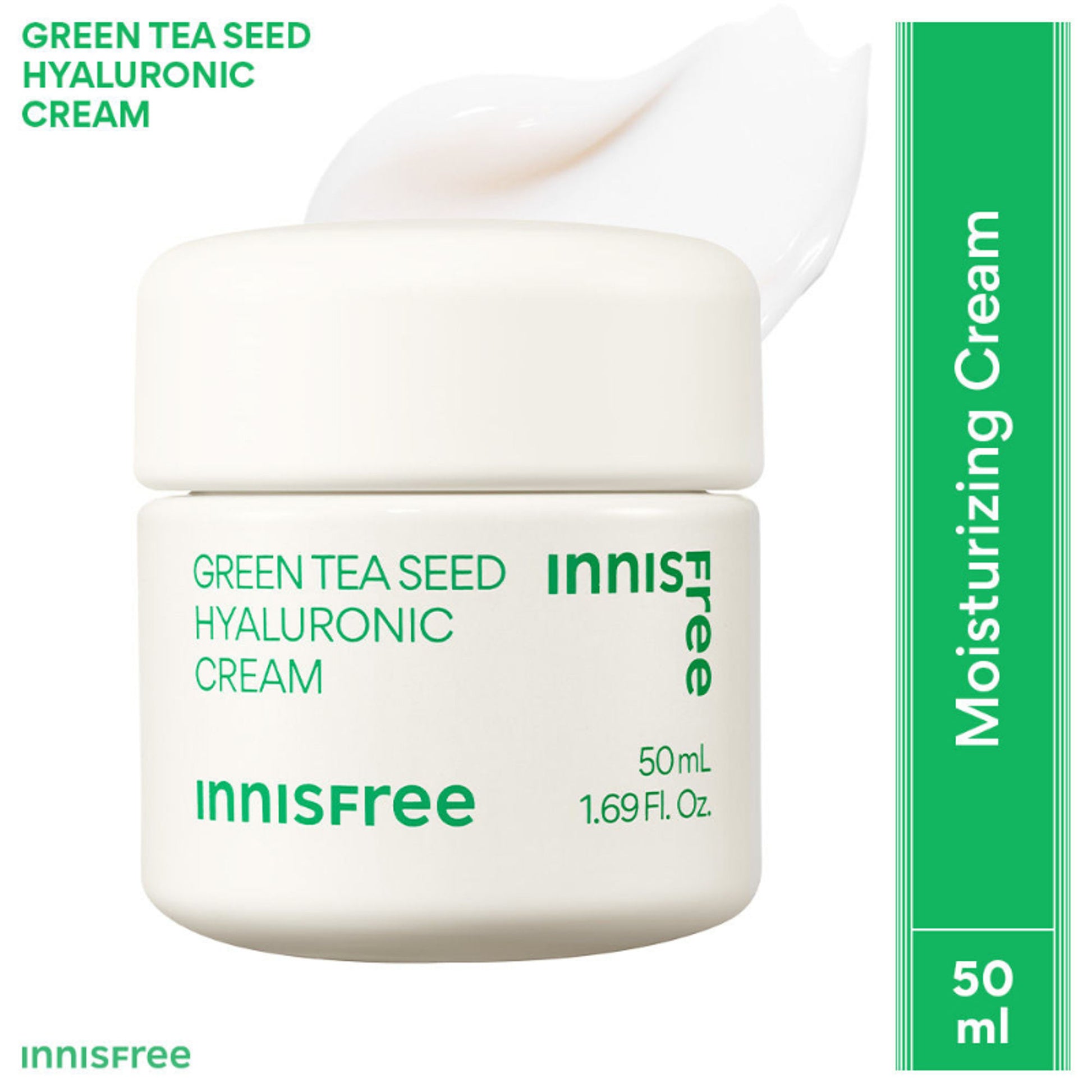 Innisfree Green Tea Seed Cream - Hydrating & Soothing Moisturizer With Hyaluronic Acid