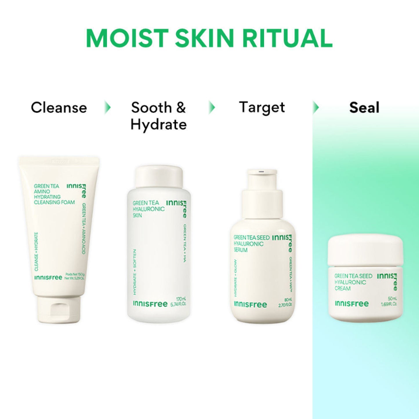 Innisfree Green Tea Seed Cream - Hydrating & Soothing Moisturizer With Hyaluronic Acid