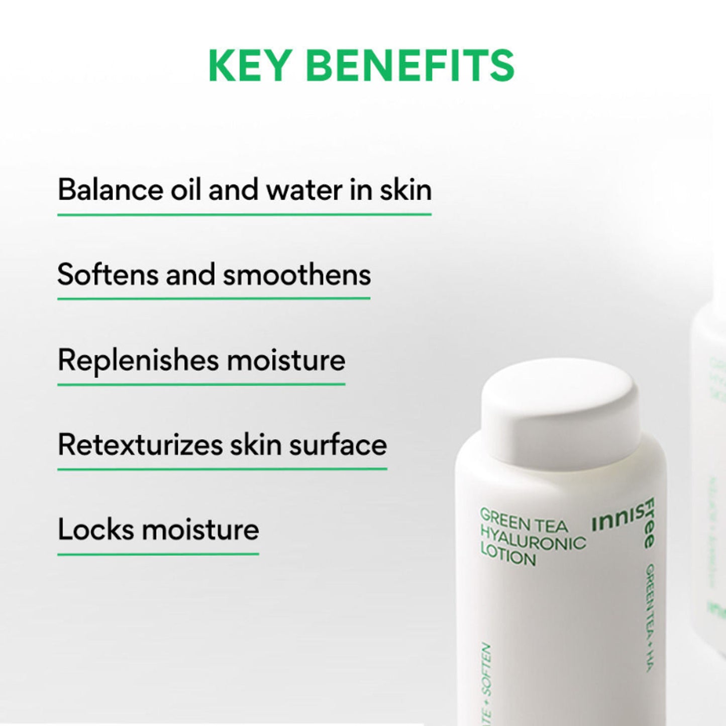 Innisfree Green Tea Hyaluronic Lotion - Lightweight & Refreshing Care