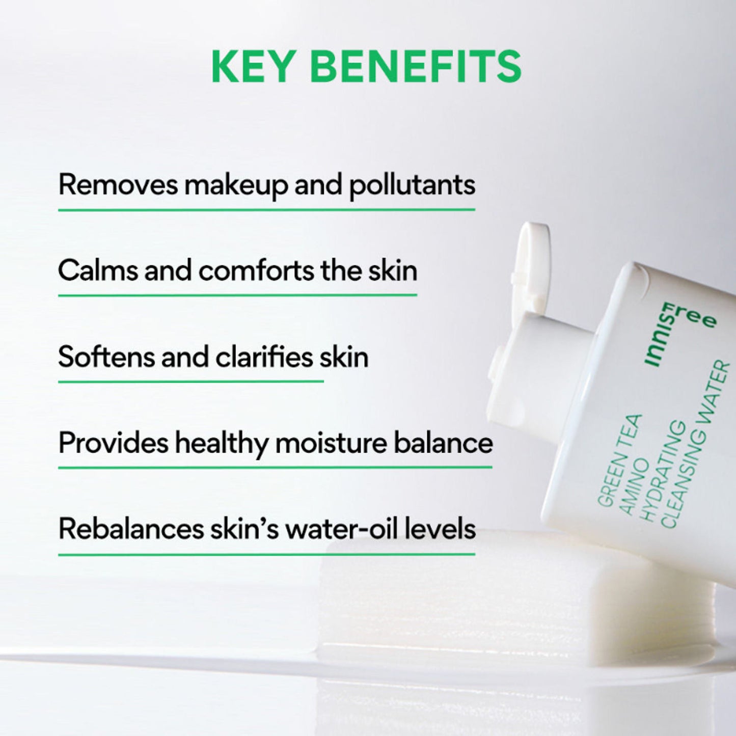 Innisfree Green Tea Cleansing Water - Removes Impurities & Makeup