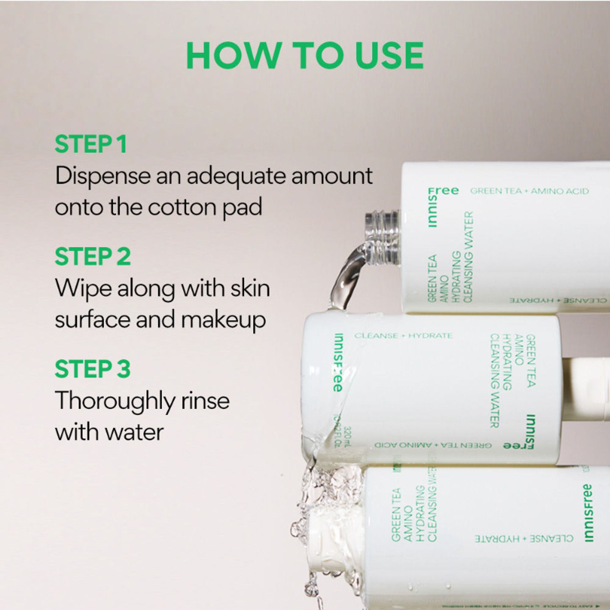 Innisfree Green Tea Cleansing Water - Removes Impurities & Makeup