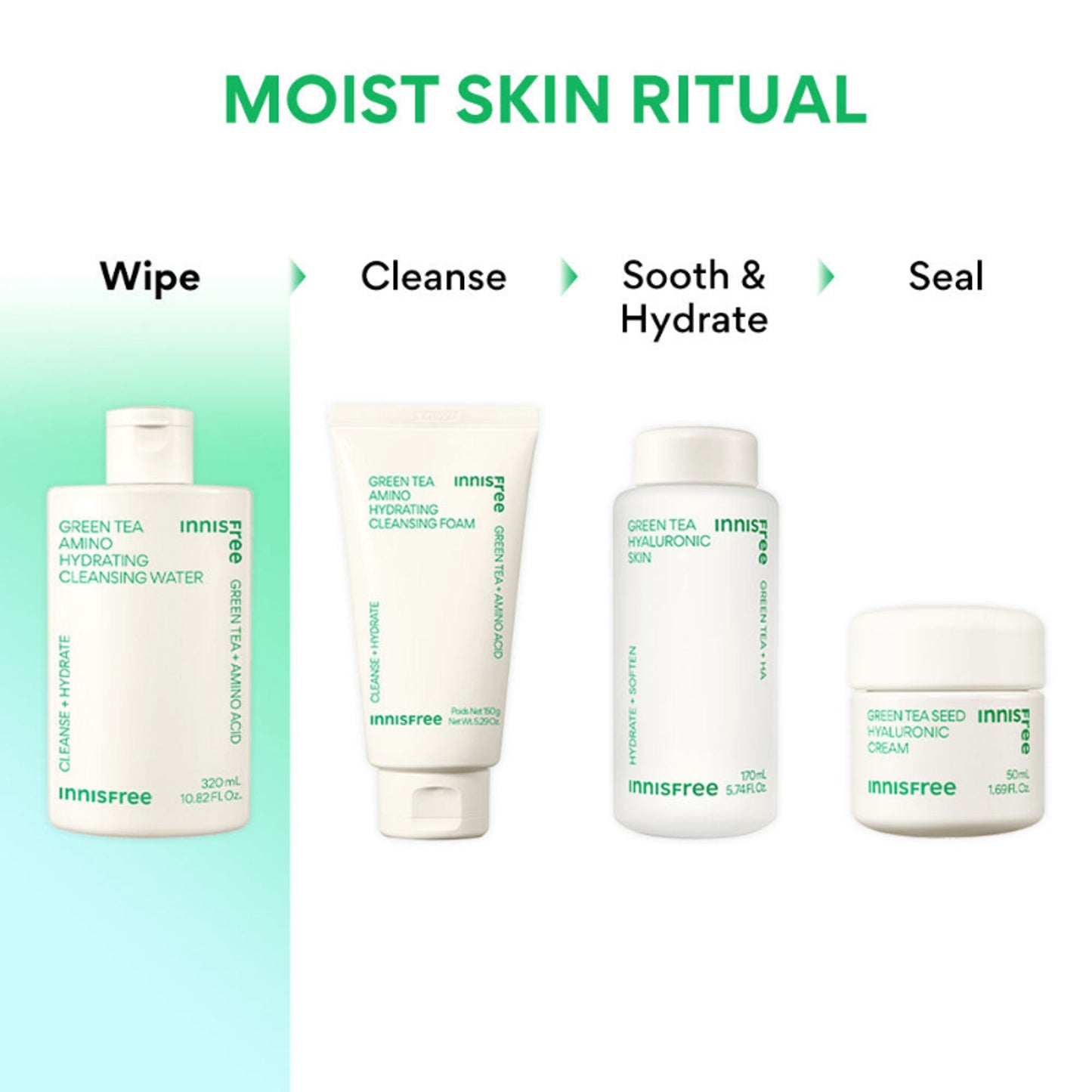 Innisfree Green Tea Cleansing Water - Removes Impurities & Makeup