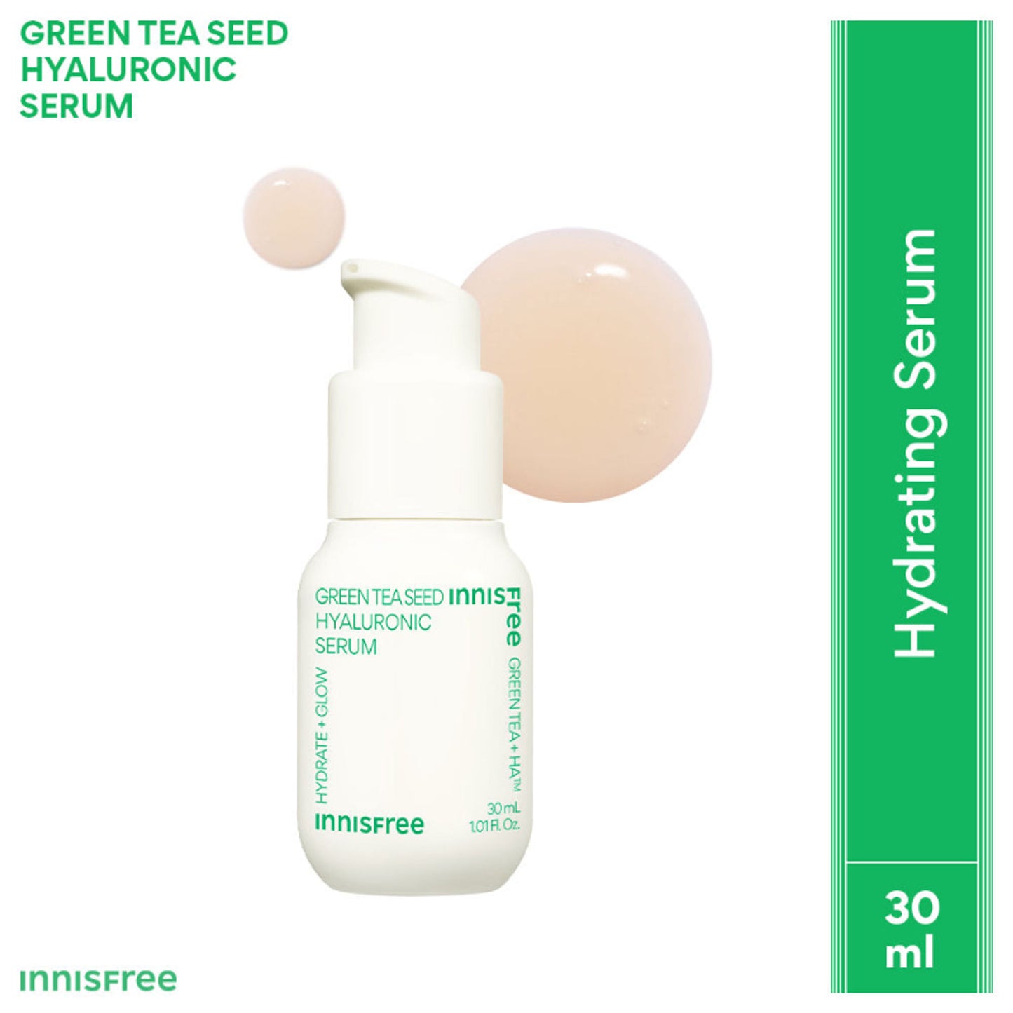 Innisfree Hyaluronic Acid Green Tea Seed Serum For Glowing & Hydrated Skin