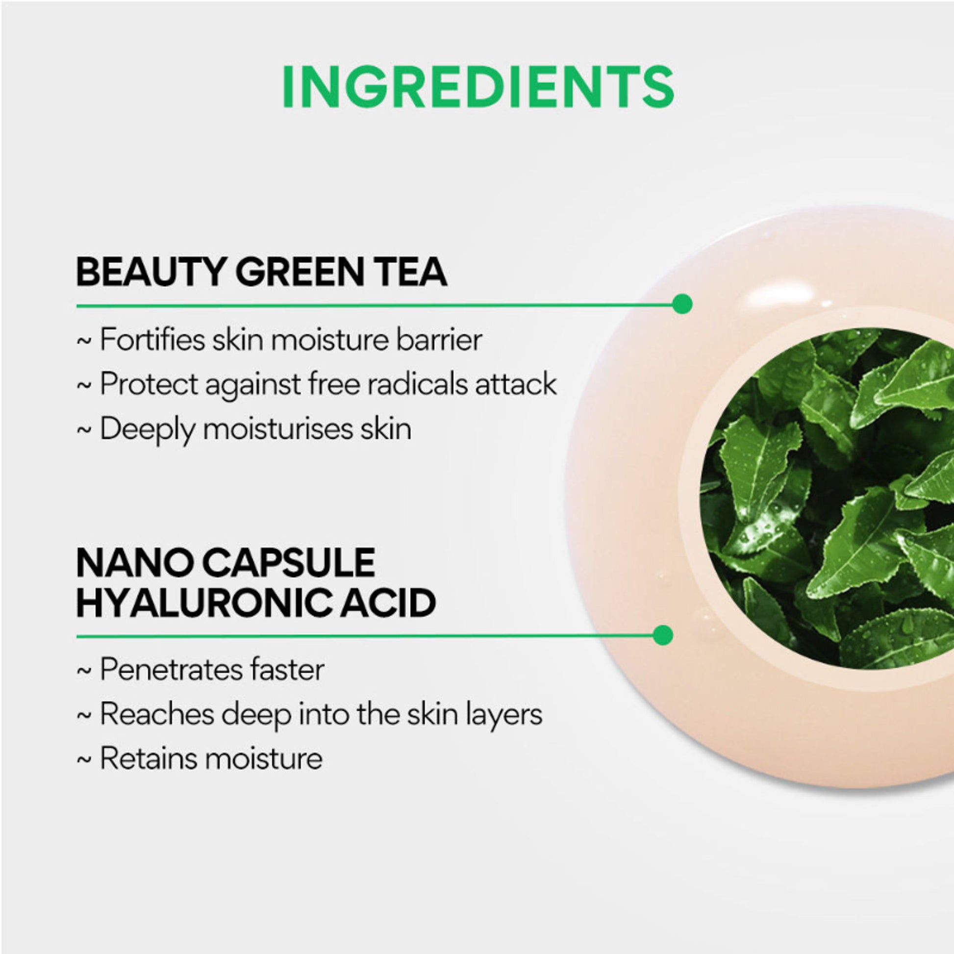 Innisfree Hyaluronic Acid Green Tea Seed Serum For Glowing & Hydrated Skin