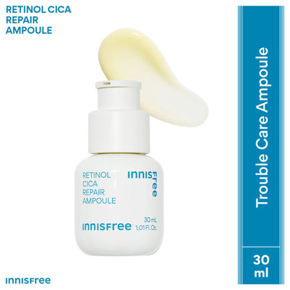 Innisfree Retinol Cica Repair Ampoule With Hyaluronic Acid, Reduces Skin Blemishes - Sensitive Skin