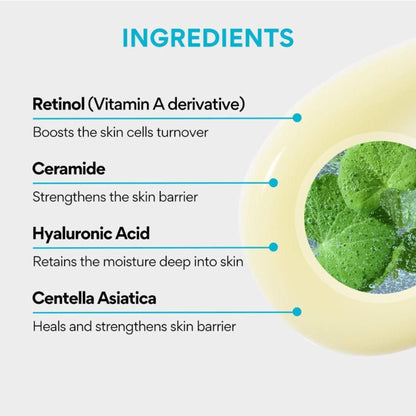 Innisfree Retinol Cica Repair Ampoule With Hyaluronic Acid, Reduces Skin Blemishes - Sensitive Skin