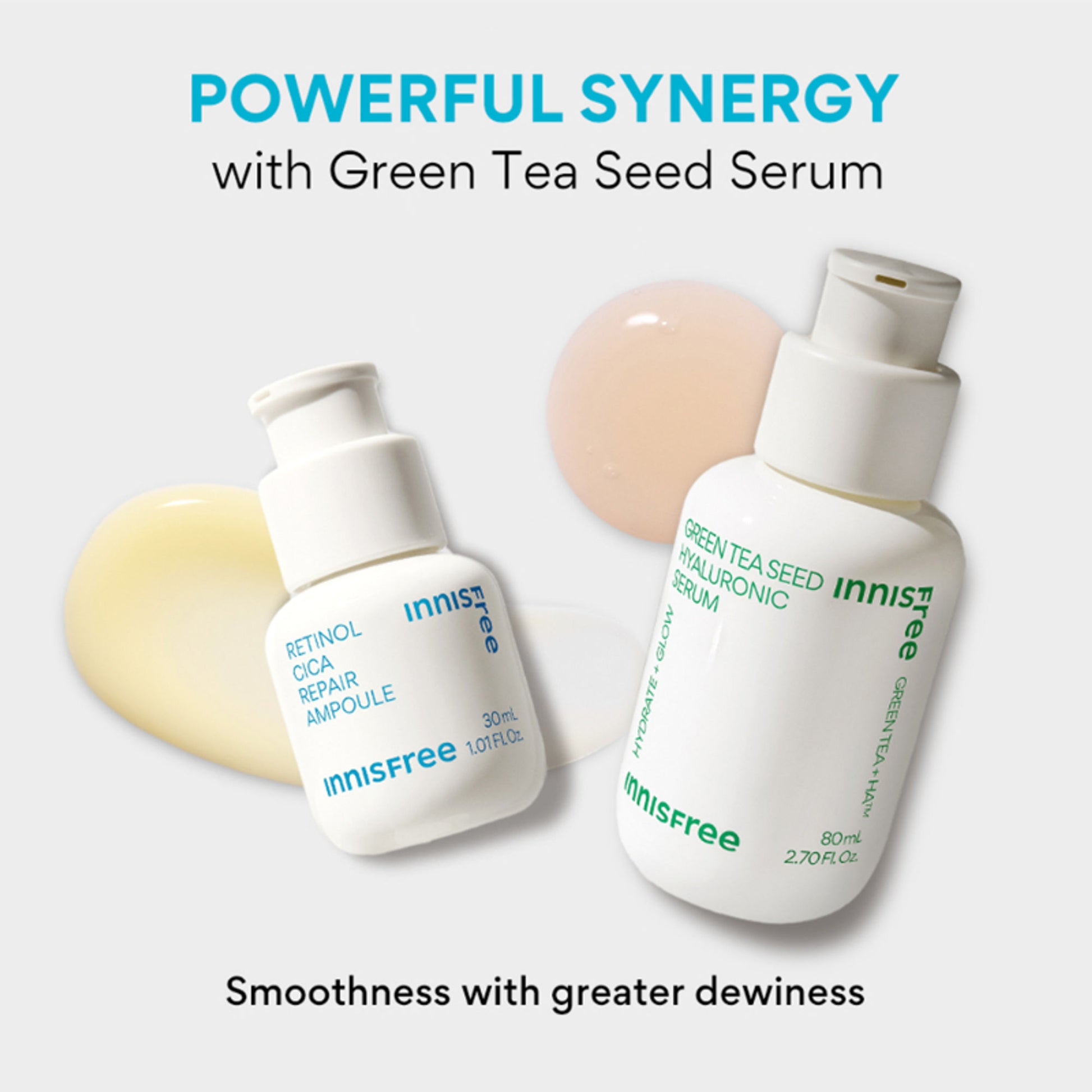 Innisfree Retinol Cica Repair Ampoule With Hyaluronic Acid, Reduces Skin Blemishes - Sensitive Skin