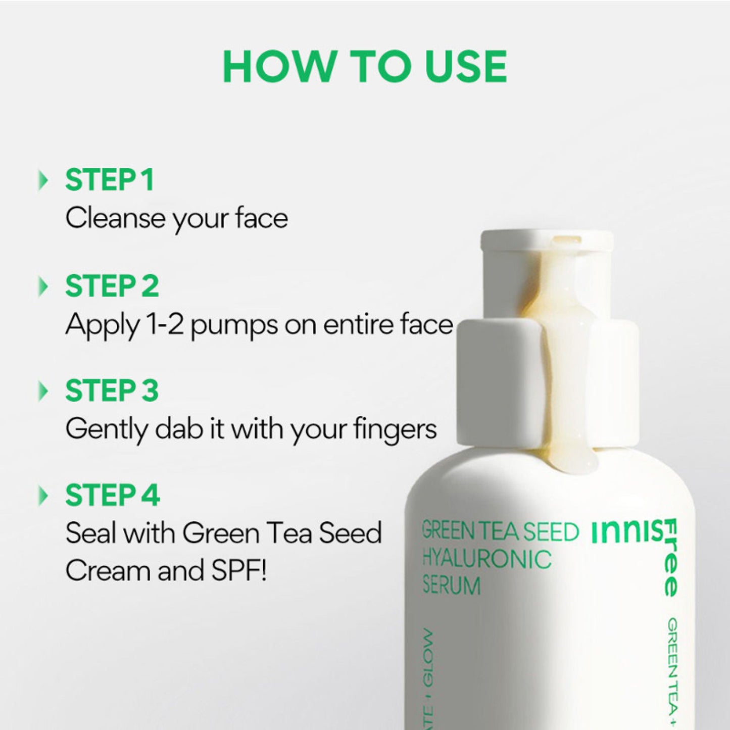 Innisfree Hyaluronic Acid Green Tea Seed Serum For Glowing & Hydrated Skin