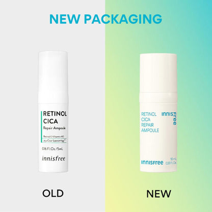 Innisfree Retinol Cica Repair Ampoule With Hyaluronic Acid, Reduces Skin Blemishes - Sensitive Skin