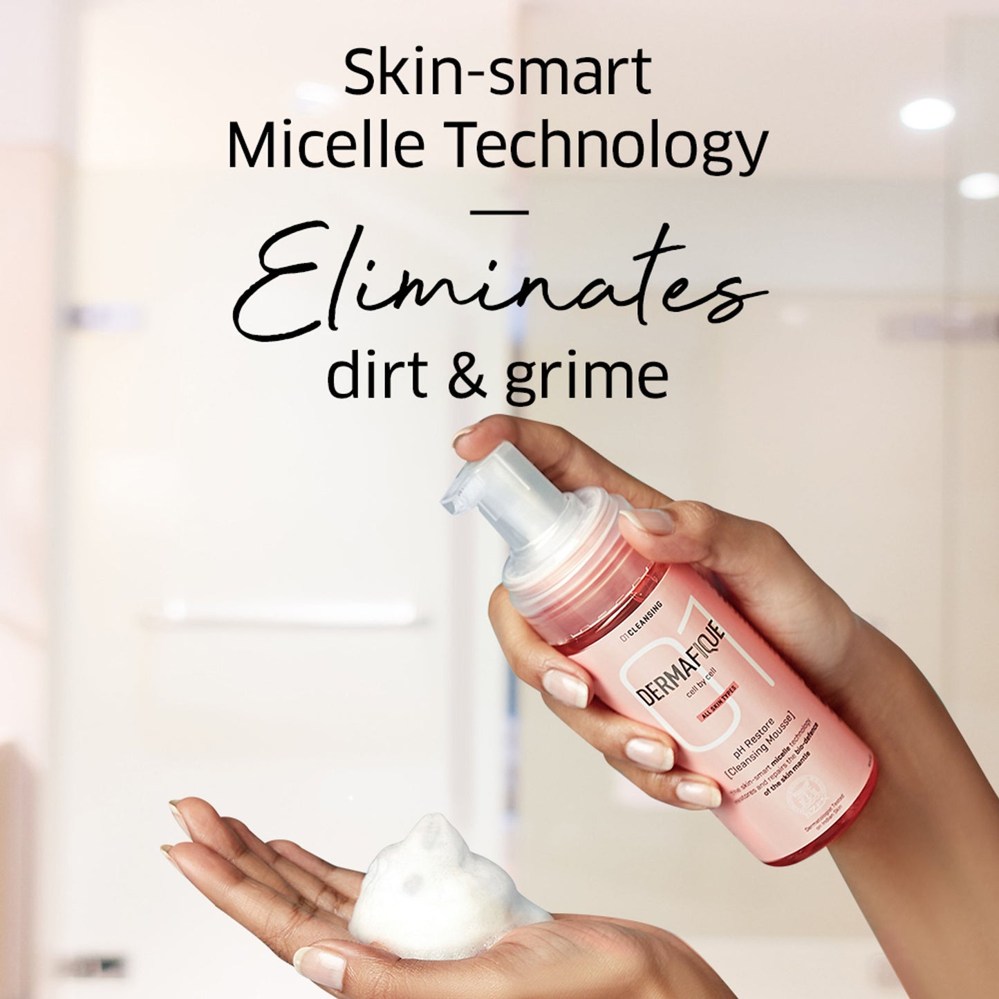 Dermafique pH Restore Foaming Mousse, Mild & Gentle Face Wash, Amino Acids, Glycerine