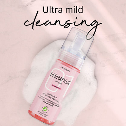 Dermafique pH Restore Foaming Mousse, Mild & Gentle Face Wash, Amino Acids, Glycerine