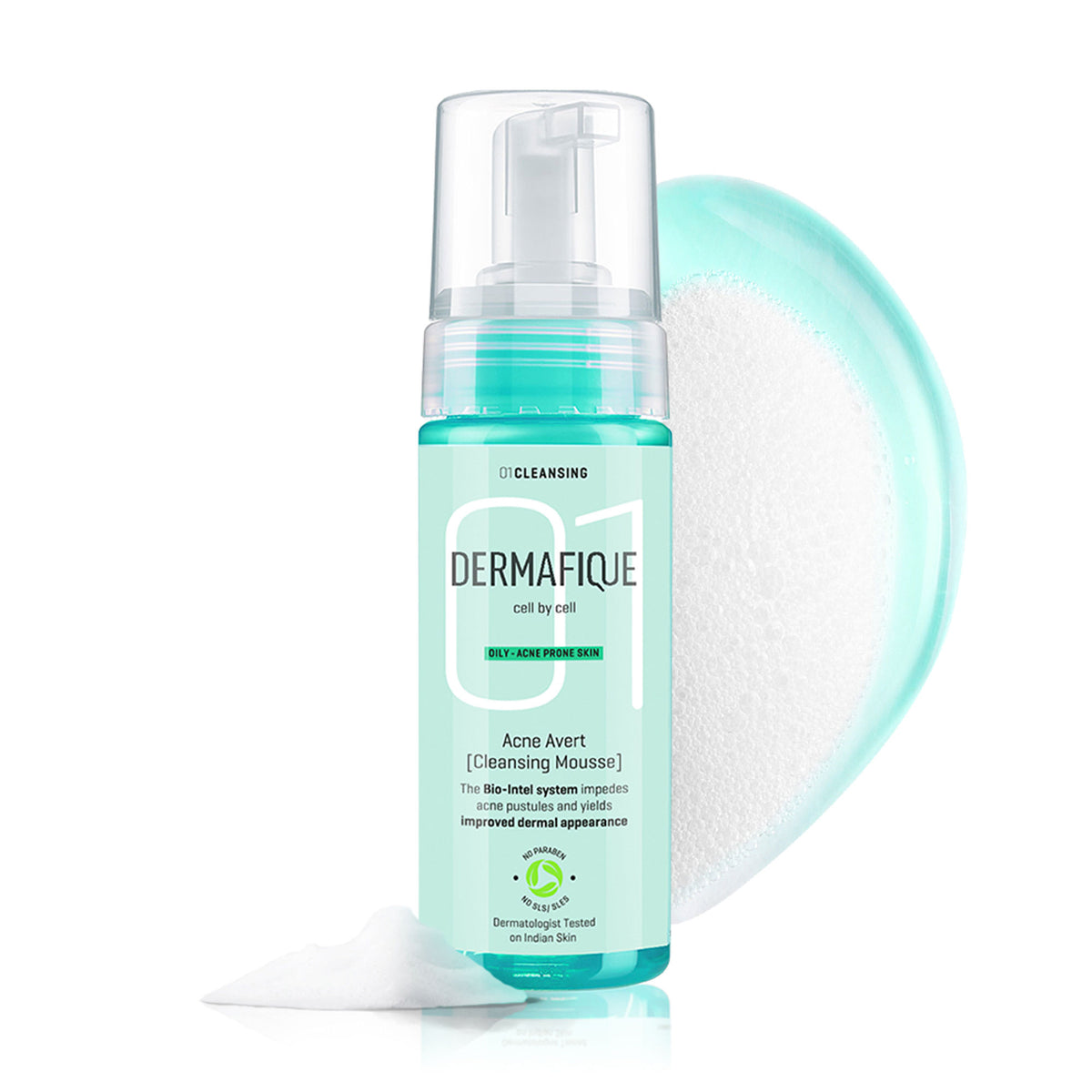 Dermafique Acne Cleansing Mousse Facewash With Salicylic Acid & Niacinamide - Disrupts Biofilm