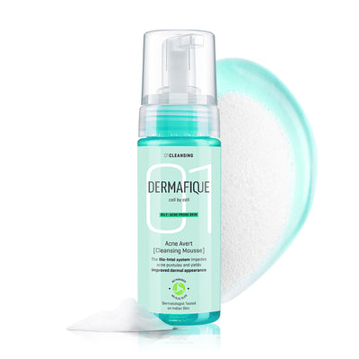 Dermafique Acne Cleansing Mousse Facewash With Salicylic Acid & Niacinamide - Disrupts Biofilm