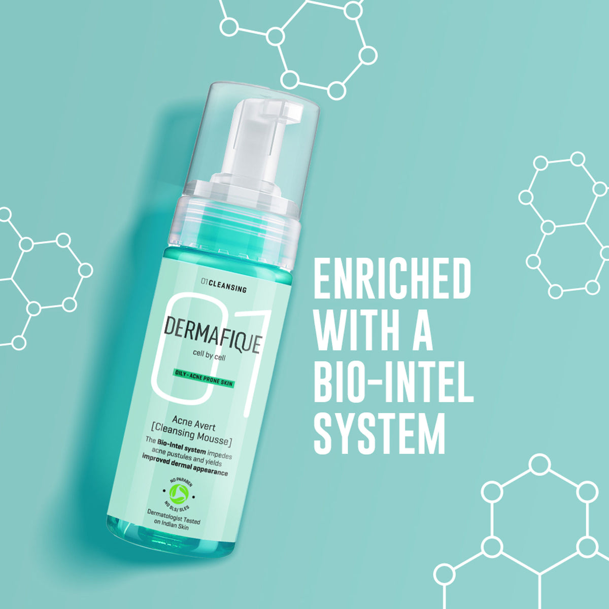 Dermafique Acne Cleansing Mousse Facewash With Salicylic Acid & Niacinamide - Disrupts Biofilm