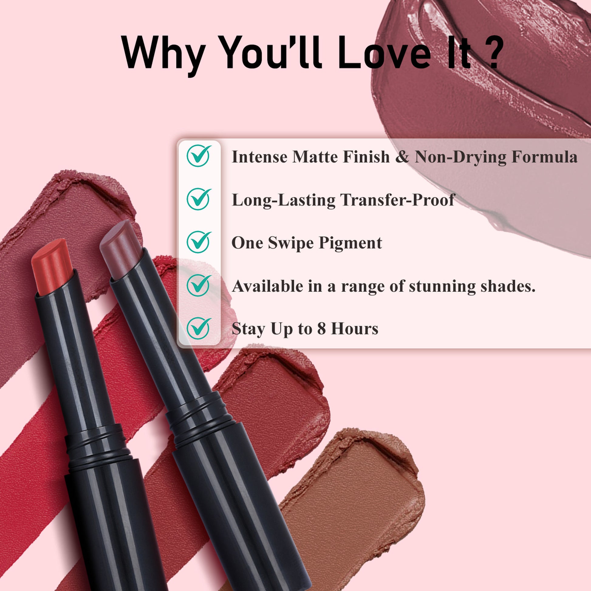 FASHION COLOUR Play All Day Non Transfer Lipstick - Terracotta
