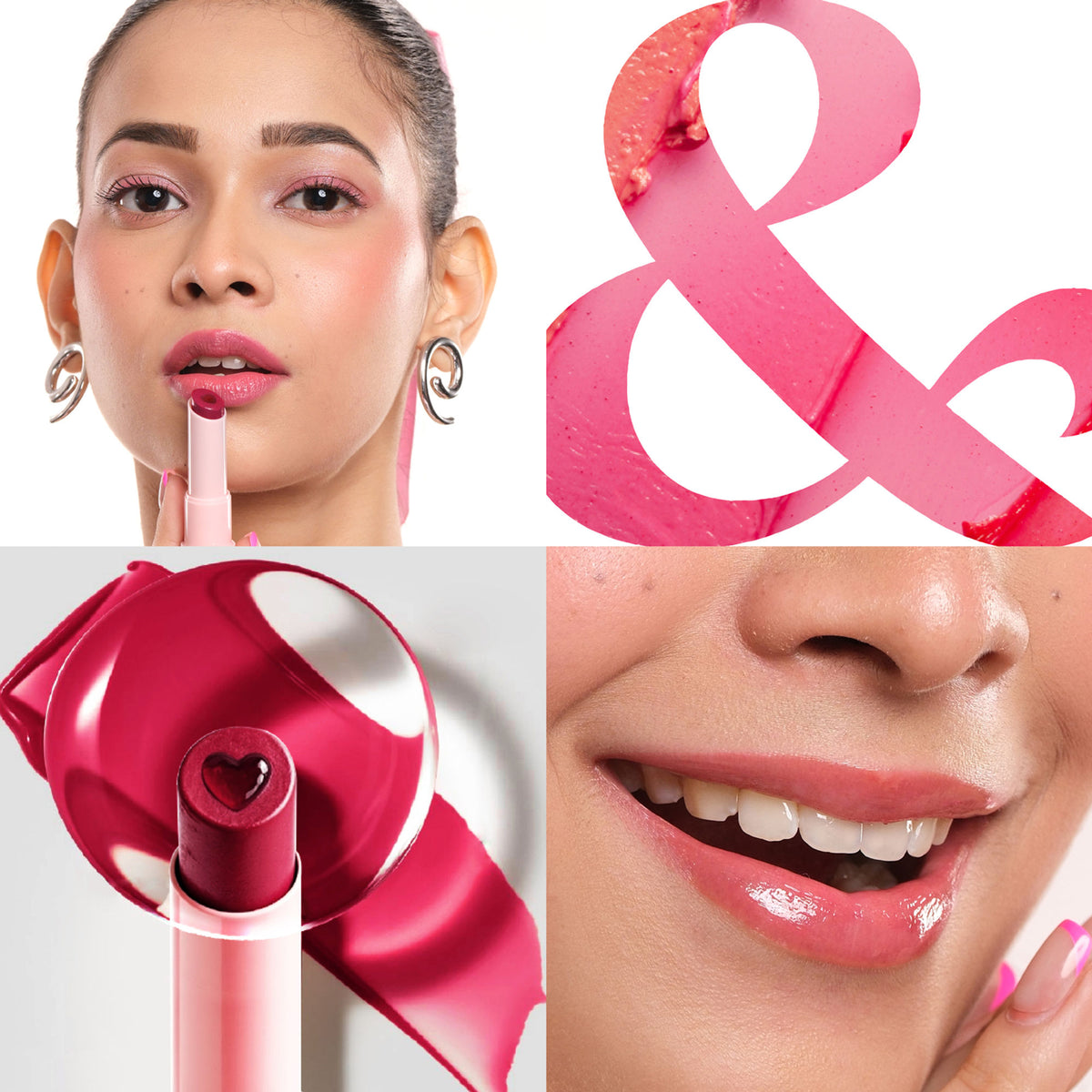 Blue Heaven Pink Rose hydrating lip balm with SPF 50 PA++++, featuring a smooth jelly and butter texture in a pink shade.