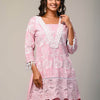 Indyancart IE Embroidered Square Neck Pure Cotton Tunic With Trouser