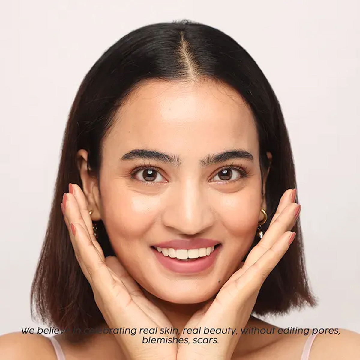 House of Makeup Face Anything Luminous Skin Tint for fair to light skin tone, showcasing a dewy, glass skin finish on the face.