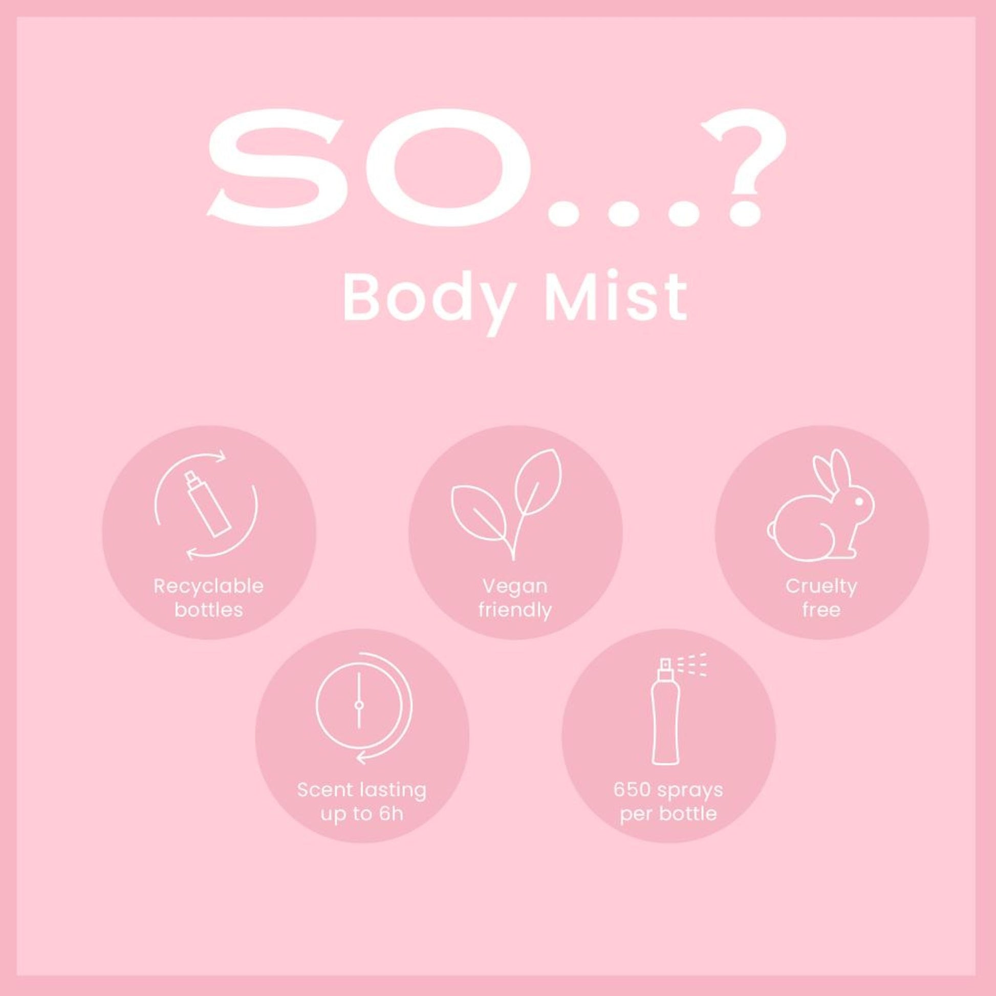 SO... Fragrance Pink Grapefruit Body Mist Fragrance Spray For Her