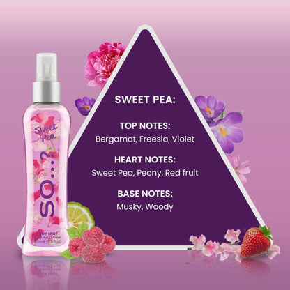 SO... Fragrance Sweet Pea Body Body Mist Fragrance Spray For Her