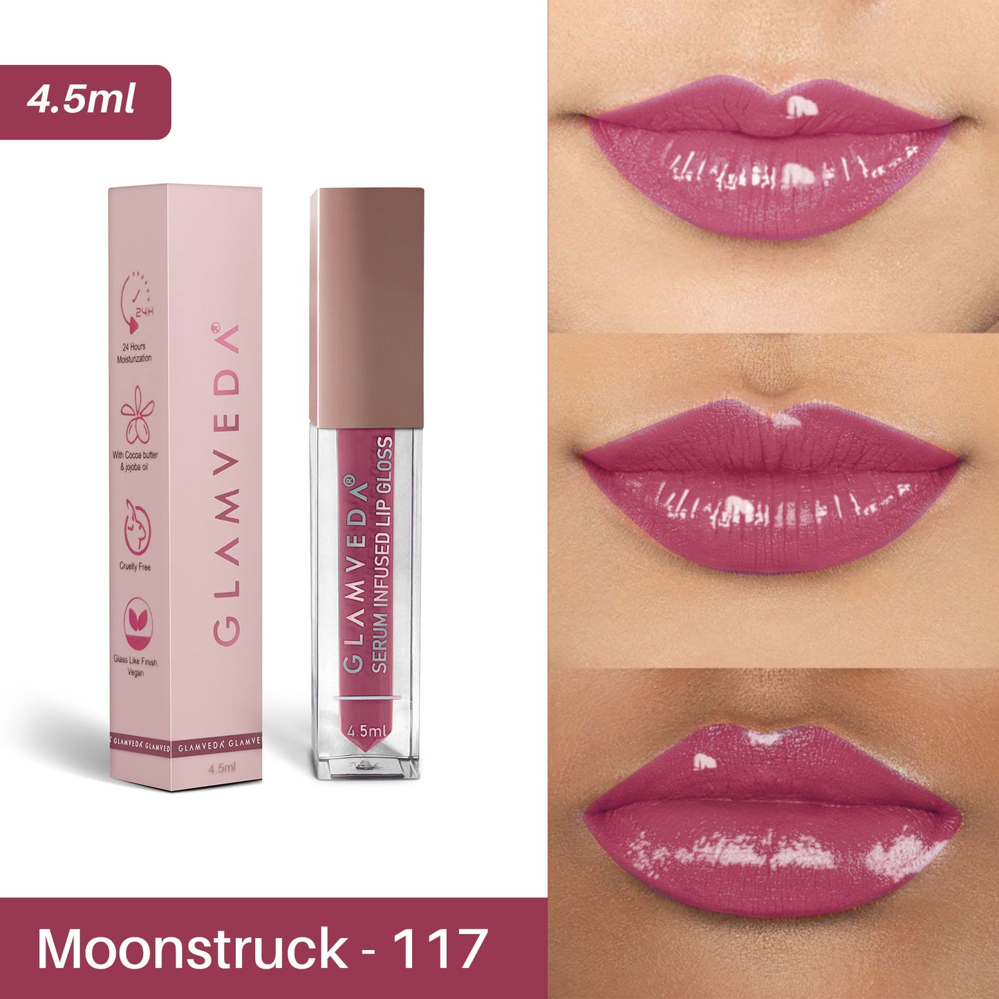 Glamveda High Shine Serum Infused Lip Gloss - Moonstuck