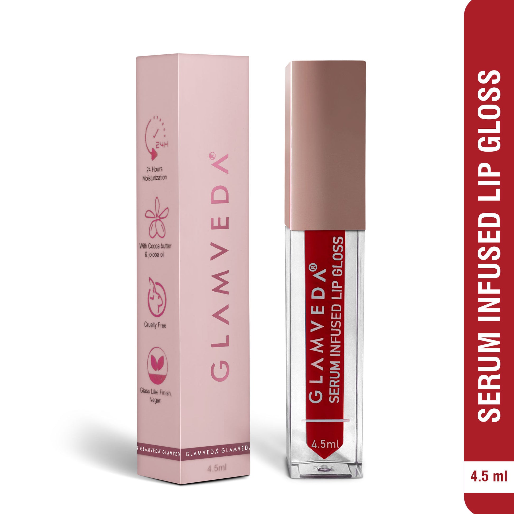Glamveda High Shine Serum Infused Lip Gloss - Love
