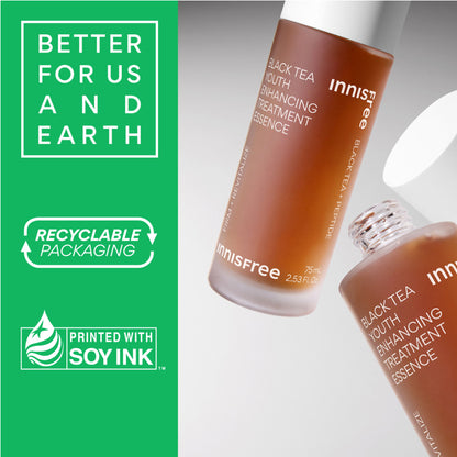 Innisfree Black Tea Youth Enhancing Treatment Essence For Anti-Wrinkle Effect - Evens Out Skin Tone