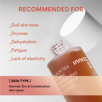 Innisfree Black Tea Youth Enhancing Treatment Essence For Anti-Wrinkle Effect - Evens Out Skin Tone