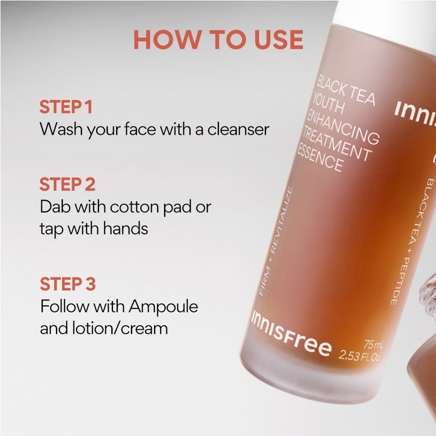 Innisfree Black Tea Youth Enhancing Treatment Essence For Anti-Wrinkle Effect - Evens Out Skin Tone