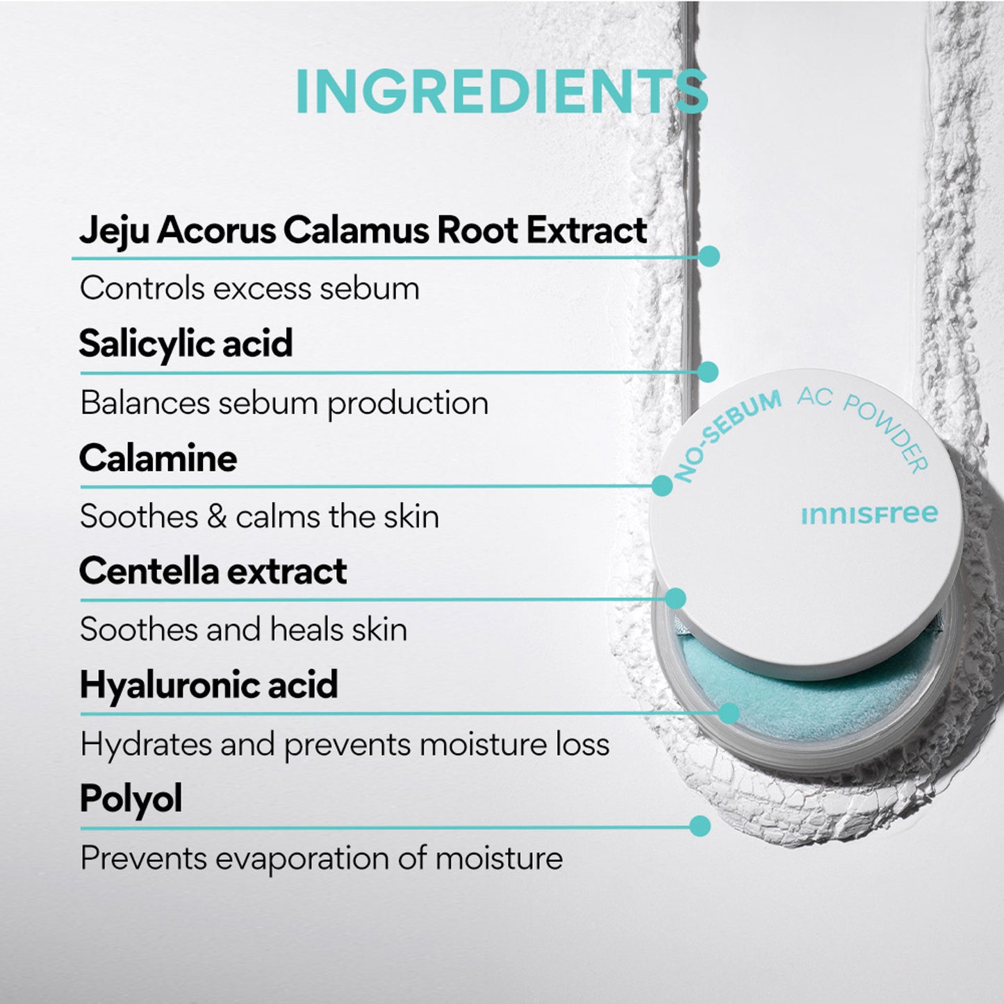 Innisfree No Sebum AC Powder With Matte Finish - Controls Excess Sebum