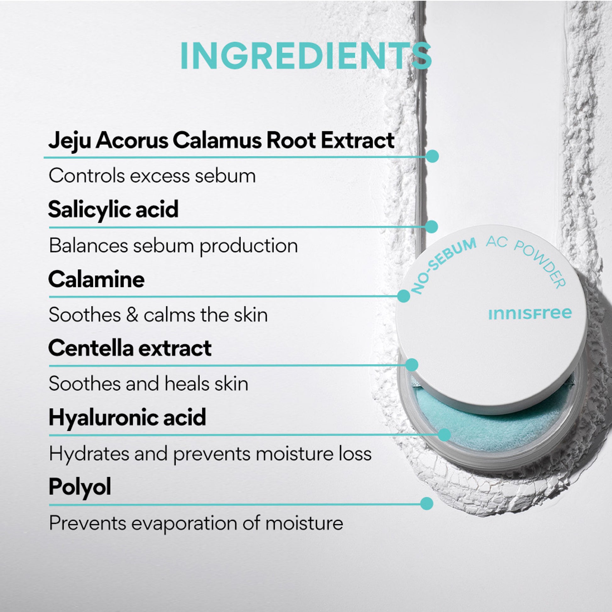 Innisfree No Sebum AC Powder With Matte Finish - Controls Excess Sebum