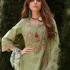 Dhiyona IE Women Floral Embroidered Regular Sequinned Cotton Kurta with Trousers & Dupatta