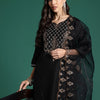 Dhiyona IE Ethnic Motifs Embroidered Zari Liva Kurta with Trousers & With Dupatta