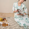 Indyancart IE Floral Printed Pure Cotton V Neck A-Line Tunic And Palazzos