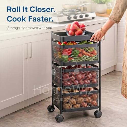 HomeWiz Square Kitchen Rack 3-Layer