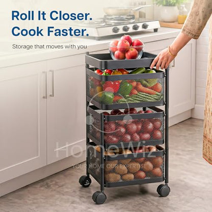 HomeWiz Square Kitchen Rack 3-Layer