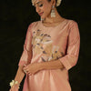Dhiyona IE Women Floral Embroidered Regular Thread Work Kurta with Trousers