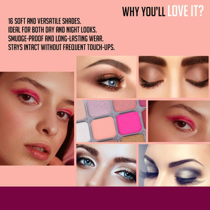 FASHION COLOUR Enigma 16 Colour Eyeshadow Palette - Shade 01