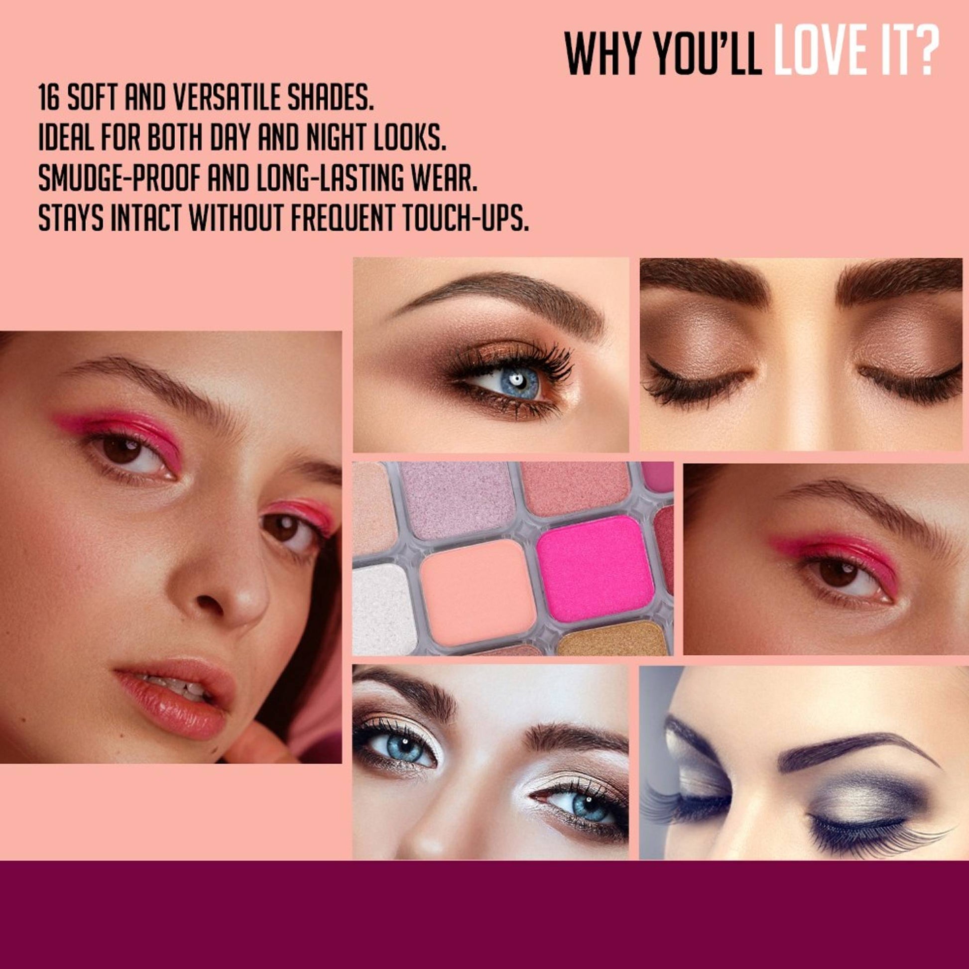 FASHION COLOUR Enigma 16 Colour Eyeshadow Palette - Shade 03